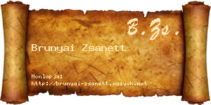 Brunyai Zsanett névjegykártya